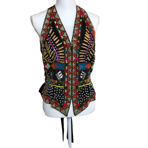 Vintage Riazee Naeem Kahn Beaded Evening Vest